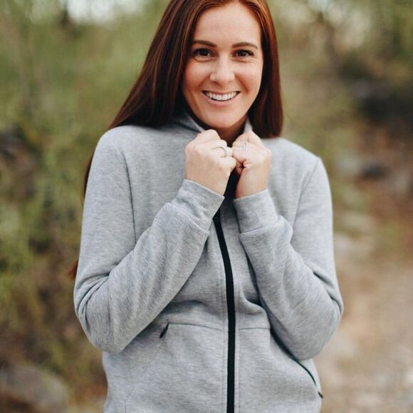 Senita Athletics Winter Lodge Zip Up Heathered Gray Size Small - Picture 2 of 7